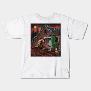 AI generated Pangolin touring abandoned house Kids T-Shirt